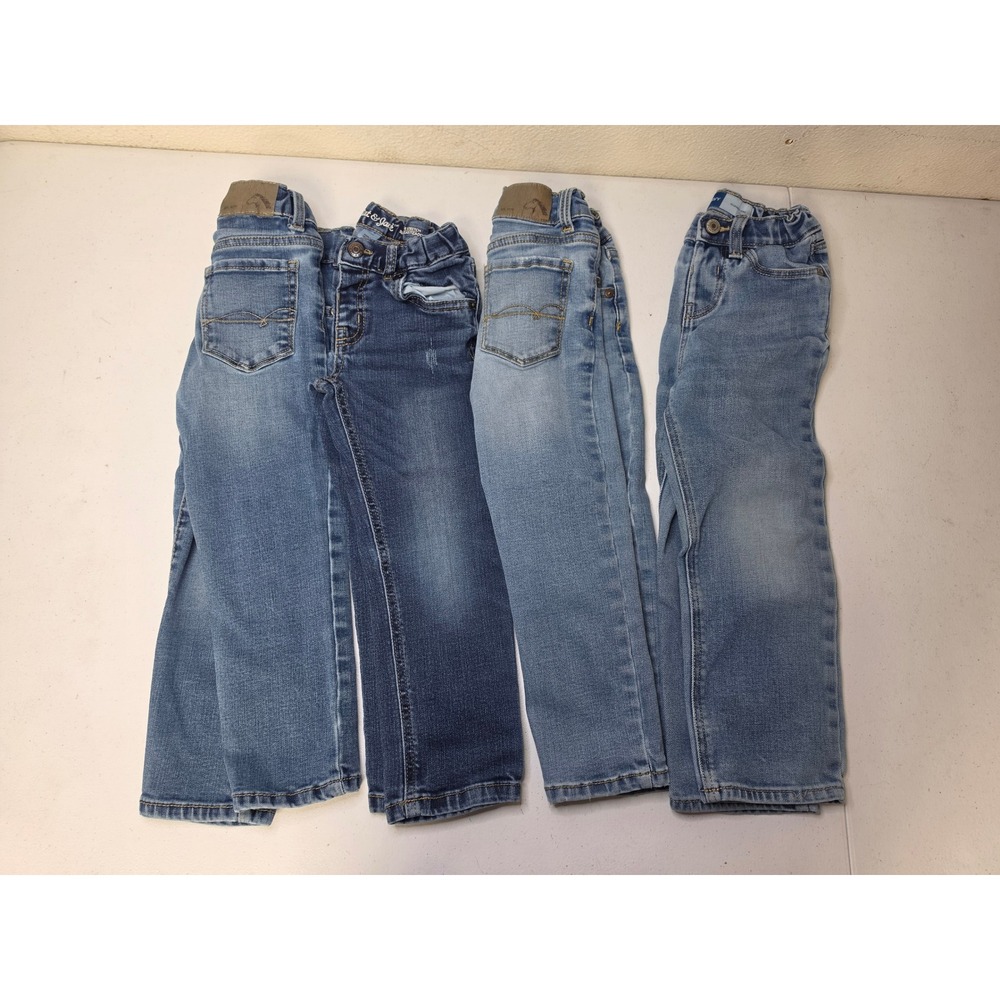 Lot of 4 Kids Jeans Size 4T Old Navy Cat & Jack Jordache Blue Denim Pants
